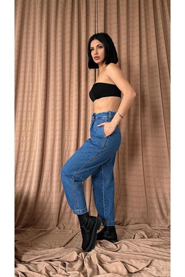 Toptan Mavi Pileli Jeans Pantolon