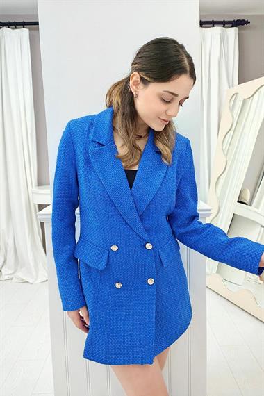 Toptan Mavi Tüvit Ceket