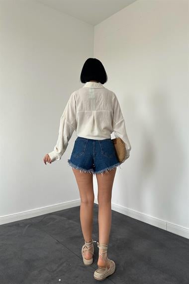 Wholesale Melange Sequin Embroidered Free Size Shirt