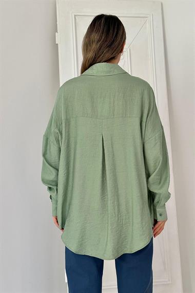 Toptan Mint 8 Parça Taşlı Gömlek