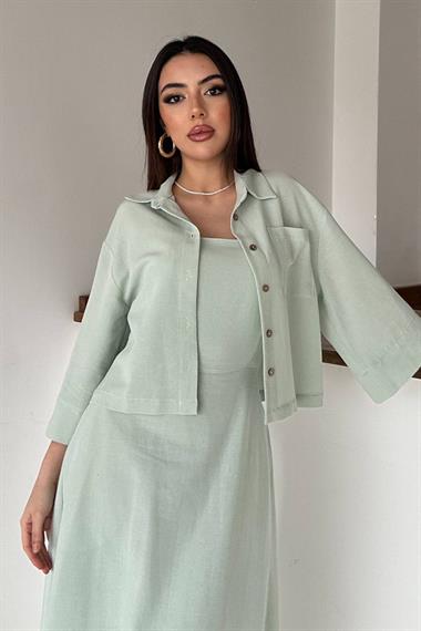 Toptan Mint Askılı Elbise Ve Gömlek
