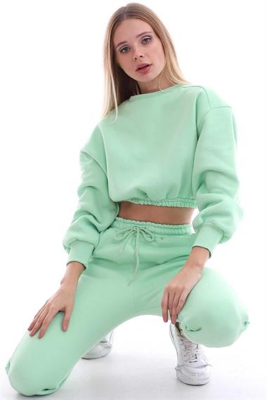 Mint Beli Lastikli Eşofman Takım