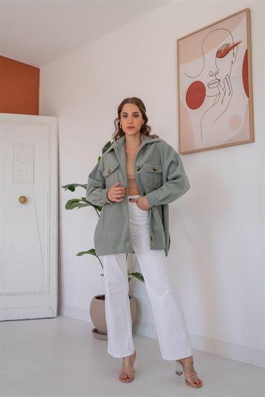 Toptan Mint Cepli Yumoş Gömlek