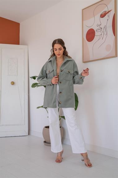 Toptan Mint Cepli Yumoş Gömlek