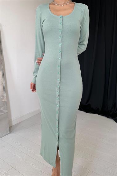 Toptan Mint Kaşkorse Elbise