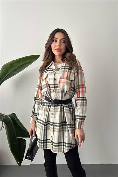 Toptan Mint Oduncu Gömlek Elbise