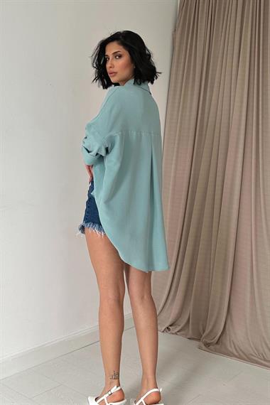 Wholesale Mint Stone Embroidered Shirt