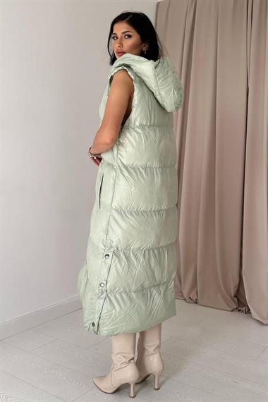 Toptan Mint Yandan Yırtmaçlı Şişme Yelek