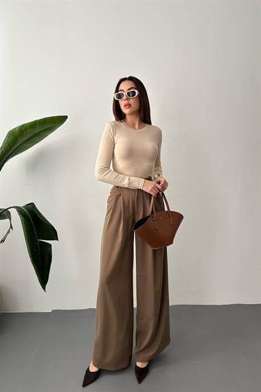 Toptan Mocca Pileli Comfort Pantolon