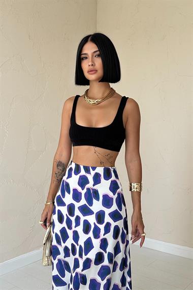 Toptan Mor Desenli Etek