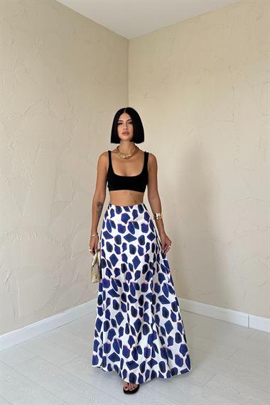 Toptan Mor Desenli Etek