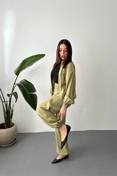 Toptan Olive İkili Modal Takım