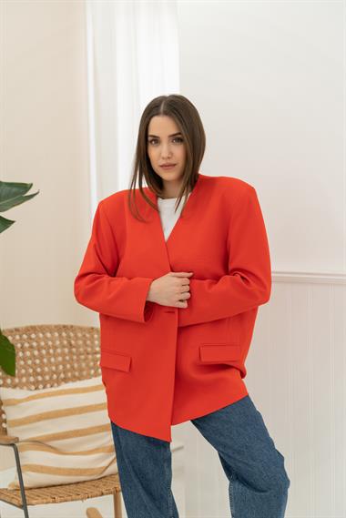 Toptan Oranj Eteği Lastikli Ceket
