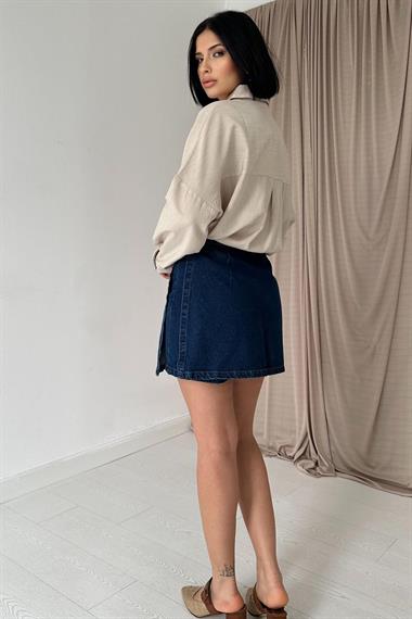 Wholesale Orange Linen Printed Stone Shirt