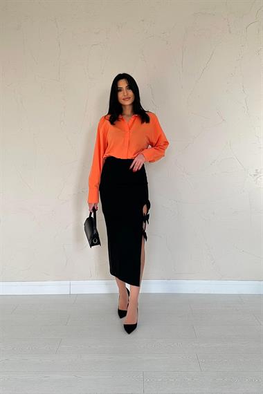 Toptan Oranj Poplin Gömlek