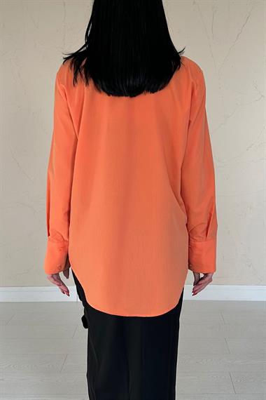 Toptan Oranj Poplin Gömlek