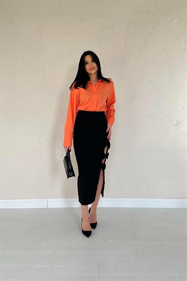 Toptan Oranj Poplin Gömlek