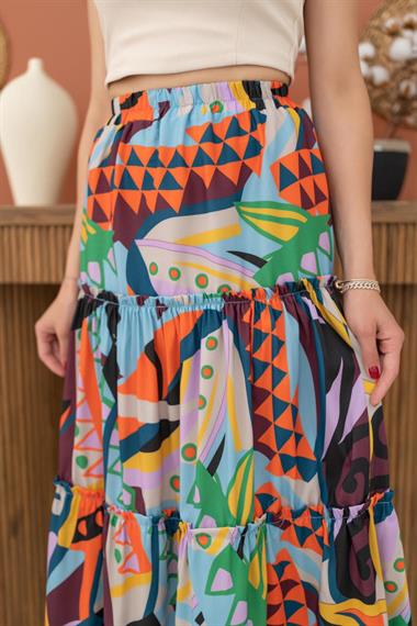 Toptan Oranj Renkli Etek