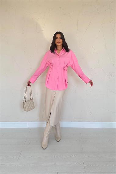 Wholesale Pink Button Detail Shirt