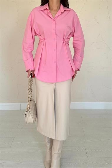 Wholesale Pink Button Detail Shirt