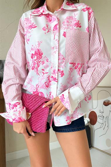 Toptan Pembe Garnili Gömlek