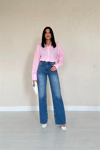 Toptan Pembe Poplin Gömlek