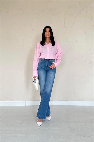 Toptan Pembe Poplin Gömlek