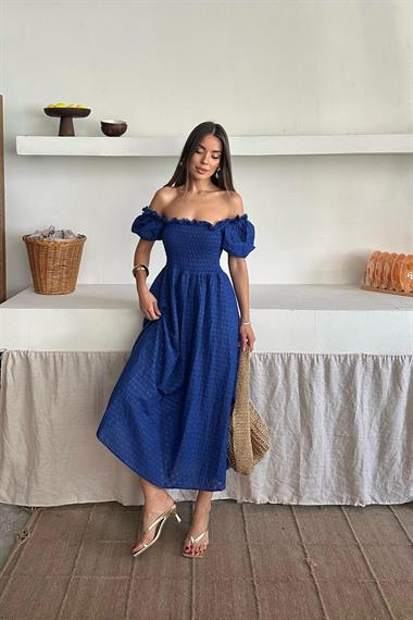 Toptan Saks Gipeli Brode Elbise