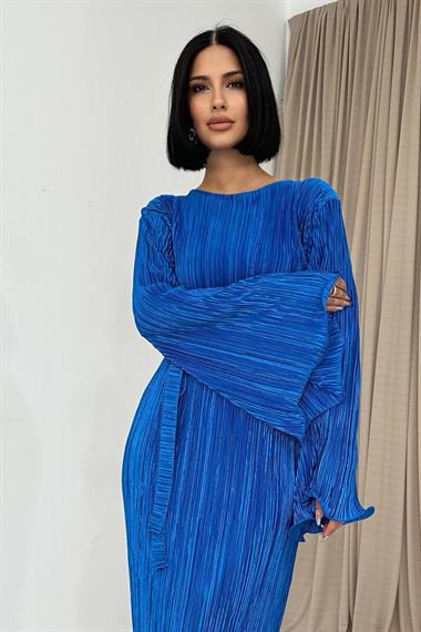 Toptan Saks İspanyol Kol Piliseli Elbise