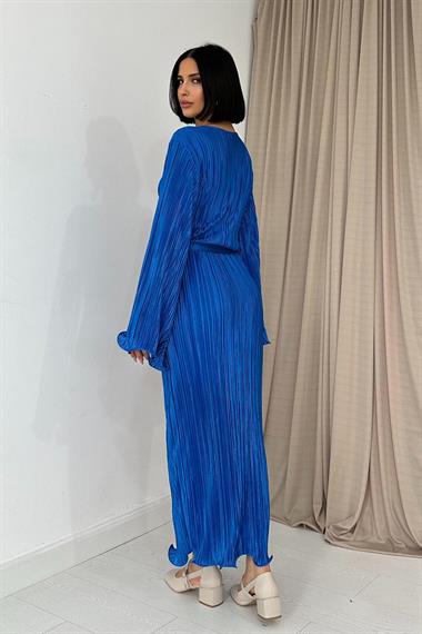 Toptan Saks İspanyol Kol Piliseli Elbise