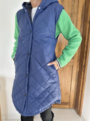 Toptan Saks Kapitone Uzun Yelek