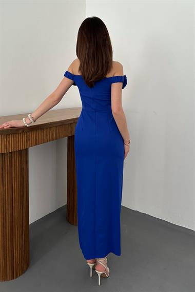 Toptan Saks Madonna Yaka Güllü Elbise