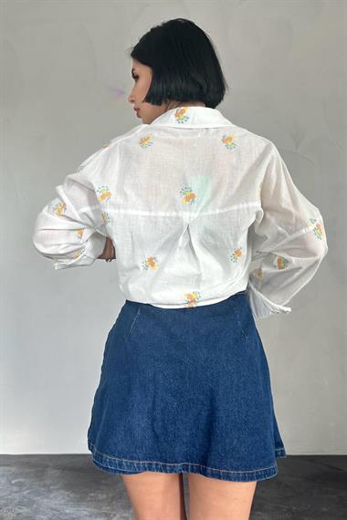 Toptan Sarı Çiçek Desen Gömlek