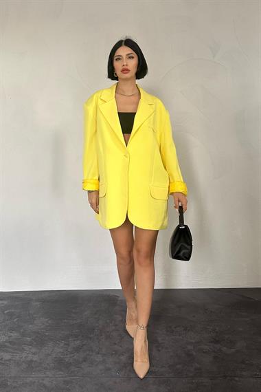 Toptan Sarı Oversize Ceket