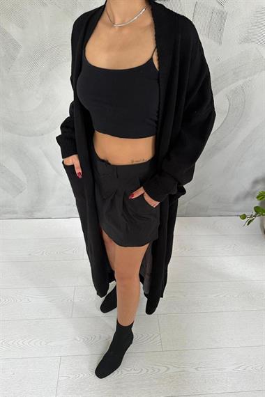 Wholesale Black Back Patterned Cardigan