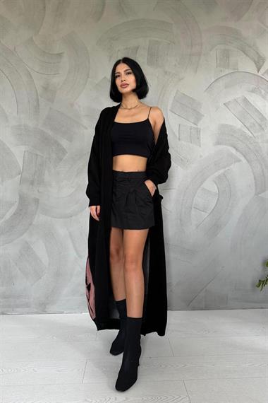 Wholesale Black Back Patterned Cardigan