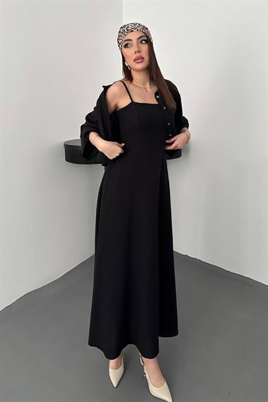 Toptan Siyah Askılı Elbise Ve Gömlek