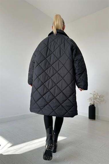 Toptan Siyah Baklava Desen Mont