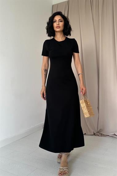 Toptan Siyah Basic Elbise