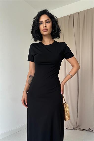 Toptan Siyah Basic Elbise