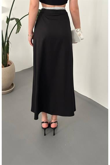 Toptan Siyah Beli Lastikli Etek
