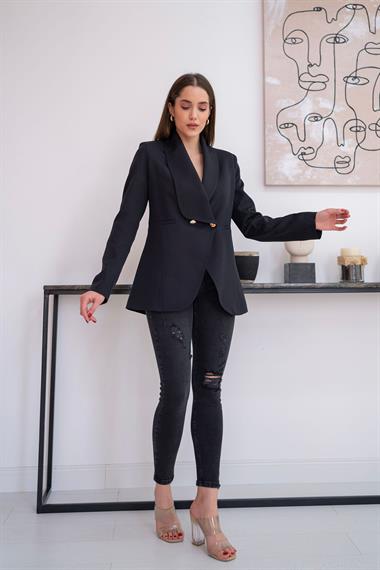 Toptan Siyah Blazer Ceket