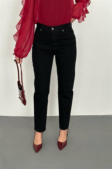 Toptan Siyah Boru Paça Jeans Pantolon