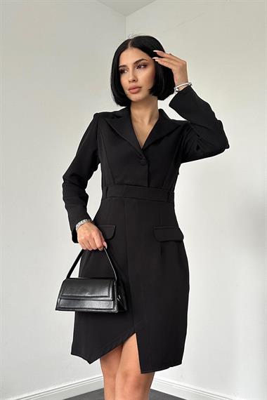 Toptan Siyah Ceket Elbise