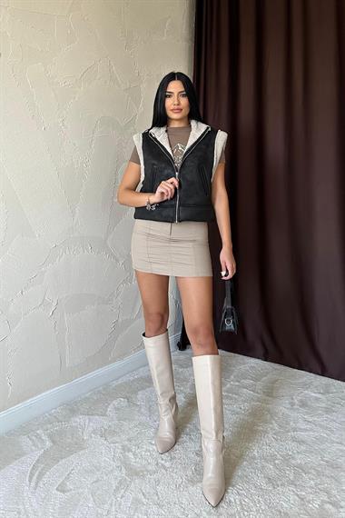 Toptan Siyah Cepli Kısa Yelek