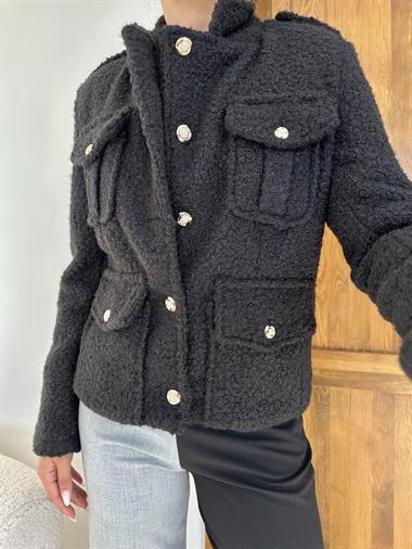 Toptan Siyah Cepli Yumoş Ceket