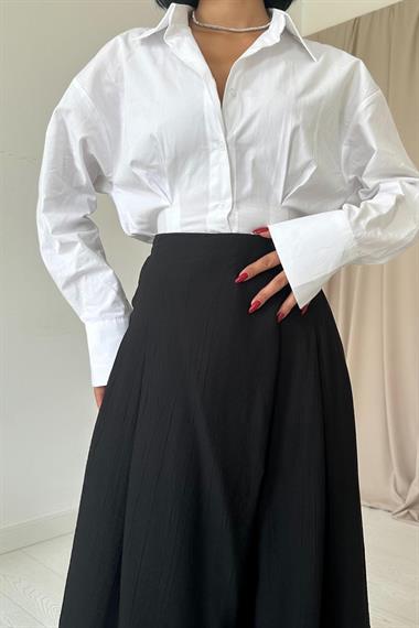 Toptan Siyah Çilek Kumaş Pantolon