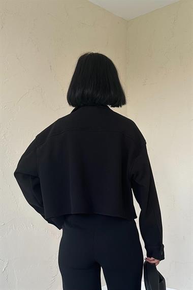 Wholesale Black Snap Button Cashmere Shirt