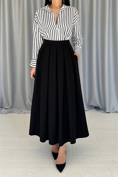 Toptan Siyah Çizgili Gömlek