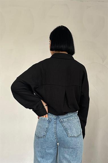 Wholesale Black Seashell Patterned Shirt